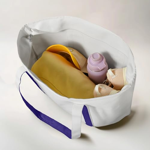 DALIX 23" Premium 24 oz. Cotton Canvas Shopping Tote Bag - color: Purple