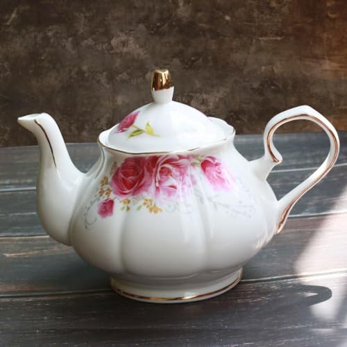 Tea Pot Handmade Ceramic Flowers (Pink) - color: Pink