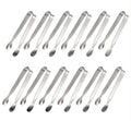 12PCS Ice Tongs Mini Sugar Tongs, Stainless Steel Tiny Kitchen Tongs - size: 12 pieces, Silver