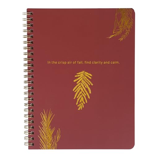 Happy Hoos® Aesthetic Spiral Notebook - 6.25" x 8.25" College Ruled Journal Notebook - Hard Cover Writing Journal for Work, School, Travel, More - Floral Notebook 8 Seasonal Designs (Gilded Autumn) - color: Gilded Autumn
