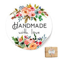 Handmade Floral Stickers Labels: Strong Adhesive 120 Pcs 1.6" Round