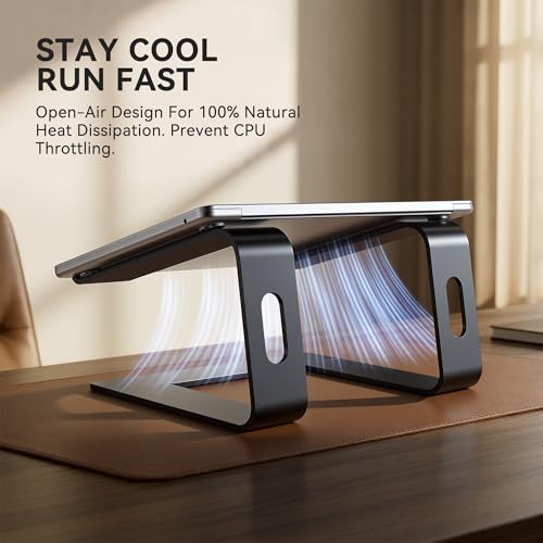SOUNDANCE Laptop Stand, Aluminum Ergonomic Desk Riser, 10-15.6",Black - color: B-Black, size: For 10 to 15.6 Inches Laptop