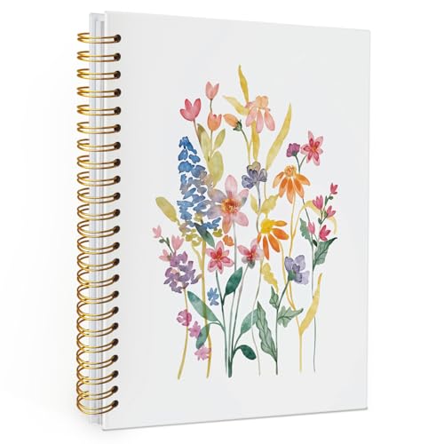 Wheatwin Floral Notebook Journal, Wildflower Cute Hardcover Spiral Notebook for Work Note Taking Women Writing School Teen Girls 5.5x8.3 - color: Flower - 1