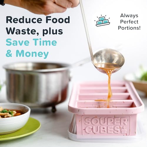 Souper Cubes 1 Cup Silicone Freezer Trays with Lids, Cotton Candy, 2-Pack - color: Cotton Candy, size: 2-Pack