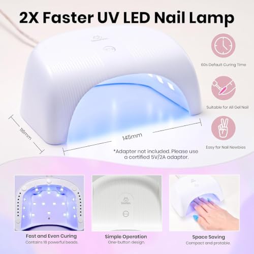 Beetles Gel Nail Polish Kit with U V Light, 55 Colors 81 Pcs Gel Polish Kit - color: B-Color Enchantment Pro