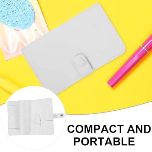 NOLITOY Nail Drill Bit Holder Bag Foldable Nail Organizer Bag with Compartments for Manicure Tools Cuticle Clippers and Pushers Portable Tool Storage for Salon and Home Use 6.69 X 4.33 X 0.98 in - color: White