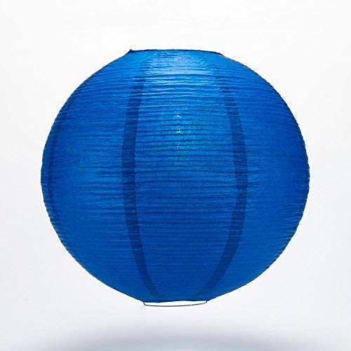 Quasimoon PaperLanternStore.com 12 Inch Navy Blue Fine Line Premium Even Ribbing Paper Lantern, Extra Sturdy - color: Navy Blue Fine Line, size: 12 Inch