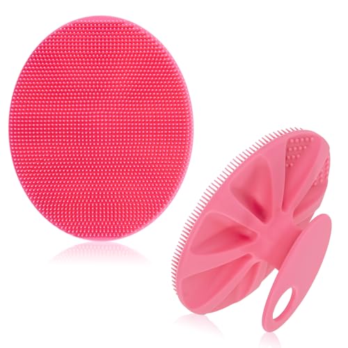 INNERNEED Silicone Body Cleansing Brush Exfoliating Scrubber, Green+Pink - color: Pink+dark Green