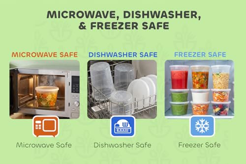 48 Sets Plastic Food Storage Deli Containers w/ Lids 16oz Pint & 32oz Quart - size: 48 Sets (2 Sizes: 16 & 32 oz)