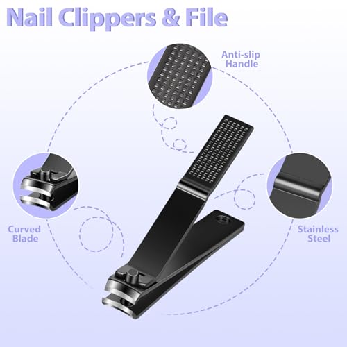 MORGLES Tweezers Set 9 Pcs Colorful Nail Clipper Kit with Case for Grooming - color: A-multicolored