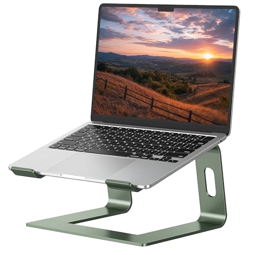 SOUNDANCE Laptop Stand, Aluminum Ergonomic Desk Riser, 10-15.6", Green - color: F-Green, size: For 10 to 15.6 Inches Laptop