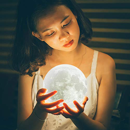 Moon Lamp, 16 Colors Dimmable Rechargeable Night Light, Remote/Touch, 6in - size: 6.0 inch