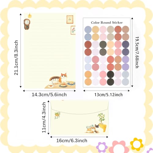 37 Pcs Stationery Paper Envelopes Set - color: Cute Cat