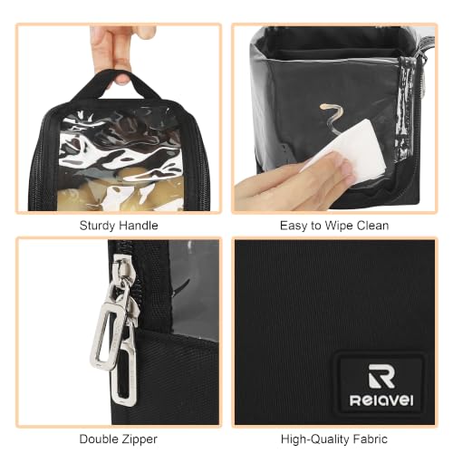 Relavel Makeup Brush Bag, Foldable Stand Up Large Makeup Brush Holder