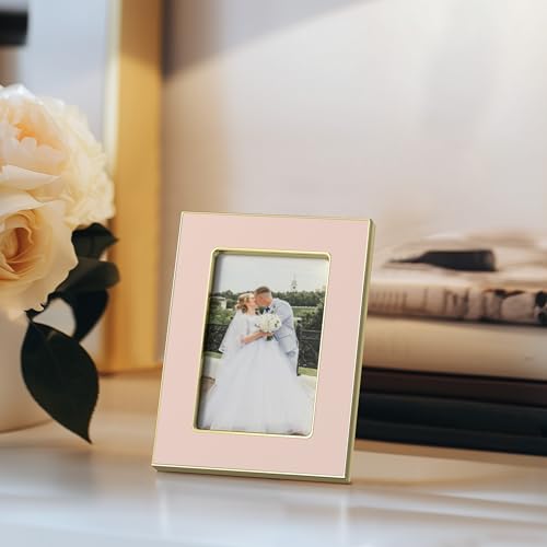 eletecpro 2.5x3.5 Enamel Picture Frame with Real Glass Cover, Pink, 2-Pack - color: Pink, size: 2.5x3.5