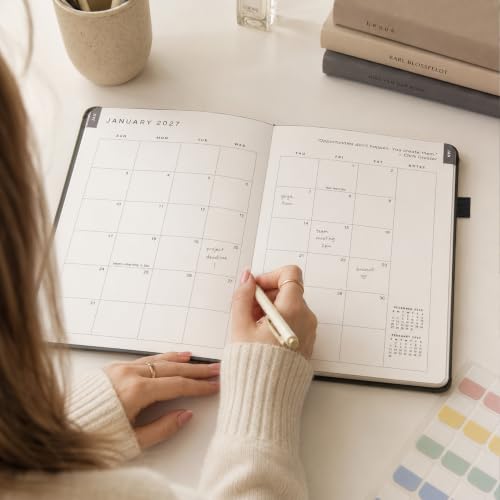 &And Per Se 2027 Planner, 12-Month Monthly & Weekly, 2027 Calendar Planner with 100gsm Paper, A5 Hardcover Faux Leather, 5.7" x 8" (Dark Blue) - color: Dark Blue, size: 5.7" x 8"(Jan 2027-Dec 2027)