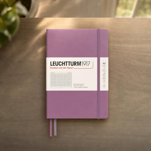 LEUCHTTURM1917 - Notebook Hardcover Medium A5-251 Numbered Pages for Writing and Journaling - Thinking Ahead (Squared Paper, Dusty Rose) - color: Dusty Rose, style: Squared