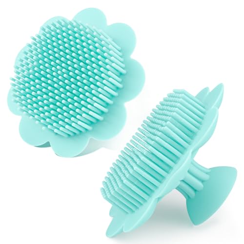 Baby Cradle Brush - Silicone Massage & Exfoliator Brush for Newborns to Toddlers (Green) - color: Color 2