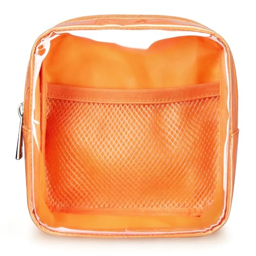WLLWOO Clear Makeup Bag Mini Cosmetic Pouch Travel Toiletry Organizer - color: 1pcs-Mini-Orange