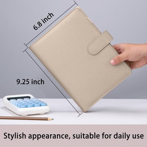 Antner A5 Binder 6 Ring Refillable Notebook Budget Planner Cover for Cash Organizer, PU Leather Loose Leaf Kpop Photocard Holder Small Binder for A5 Planner Inserts with Magnetic Buckle, Glitter Gold - color: Glitter Gold