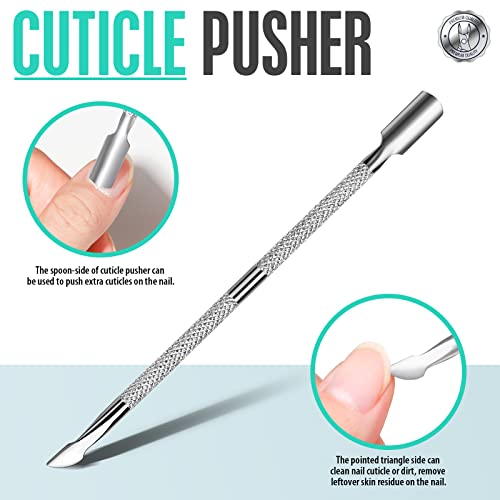 FANDAMEI Cuticle Trimmer, Cuticle Kit, Cuticle Pusher, Cuticle Nippers - color: Silver