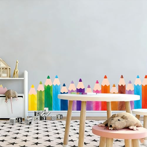 Back to School Pencils Wall Stickers, 8 Sheets 24 Pcs - color: Pencils