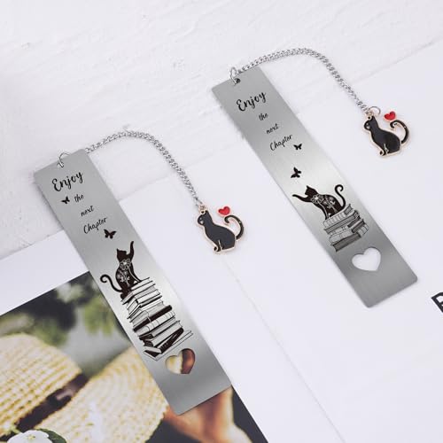 Cute Cat Metal Bookmark - 2 Pcs Enjoy The Next Chapter - style: Enjoy the Next Chapter - Cat