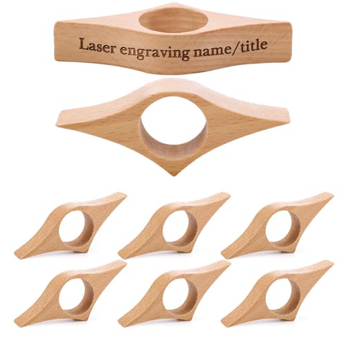 Resurhang 6 Pcs Wood Thumb Book Page Holder for DIY, Beech Wood, Grid - color: Beech Wood, size: Grid