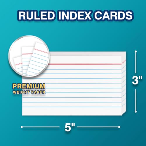H4D 3x5 Index Card Holder with 100 Index Cards and 25 Dividers, Teal - color: Teal, size: 3"x5"