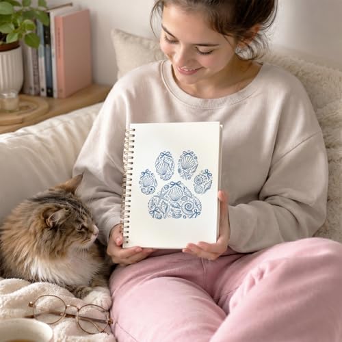 VONTP Seashell Beach Notebook, Dog Gifts For Women, 5.5x8.3 Inch - color: 007-Shell