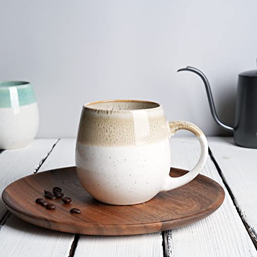 Bosmarlin Large Ceramic Coffee Mug, 21 Oz, Big Tea Cup for Office and Home, Dishwasher and Microwave Safe (Clay) - color: Clay