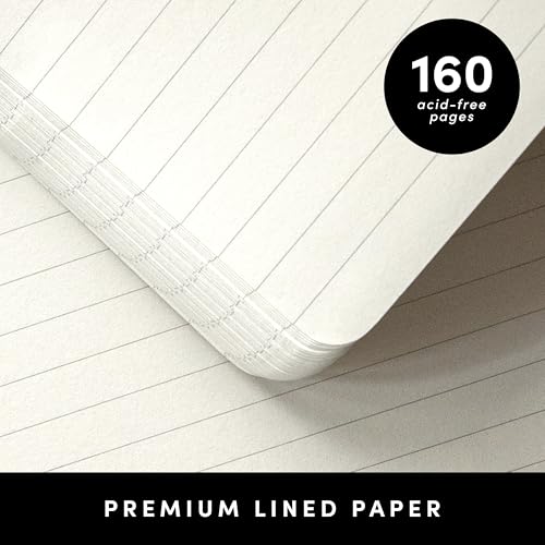 PAPERAGE Lined Journal Notebook, 10 Pack, (Black), 160 Pages, Medium 5.6 in x 8 in - 100 GSM Thick Paper – Hardcover Journaling Notebook for Work, School & Note Taking - color: Black, style: G. Lined-10 Pack