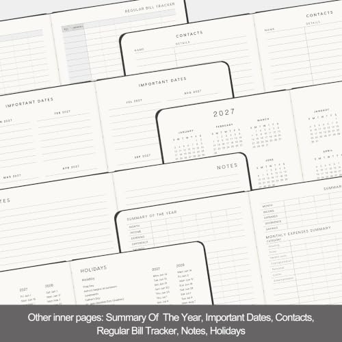 &And Per Se 2027 Planner, 12-Month Monthly & Weekly, 2027 Calendar Planner with 100gsm Paper, A5 Hardcover Faux Leather, 5.7" x 8" (Black) - color: Black, size: 5.7" x 8"(Jan 2027-Dec 2027)