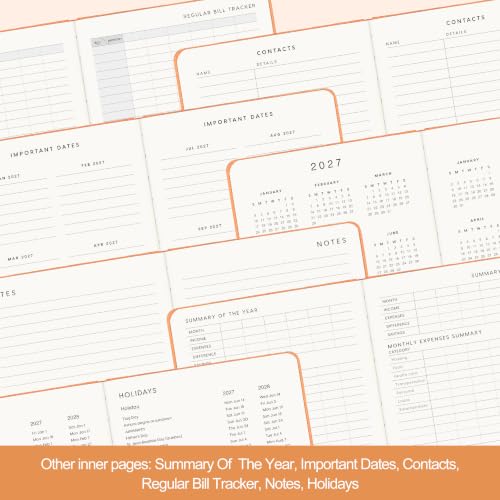 &And Per Se 2027 Planner, 12-Month Monthly & Weekly, 2027 Calendar Planner with 100gsm Paper, A5 Hardcover Faux Leather, 5.7" x 8" (Pumpkin Orange) - color: Pumpkin Orange, size: 5.7" x 8"(Jan 2027-Dec 2027)