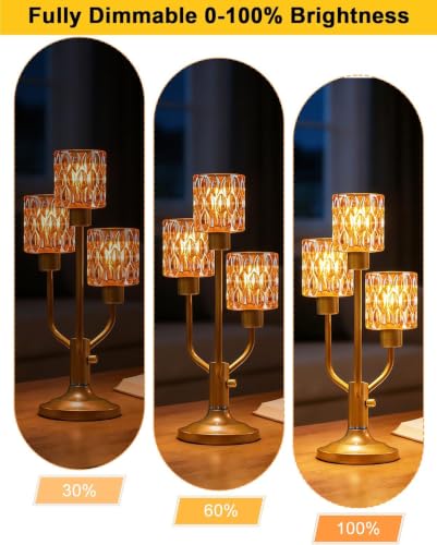 Lightdot Mid Century Modern Table Lamp Glod Glass Dimmable 3 Bulbs Included - color: 19-Gold-Amber-Cylinder