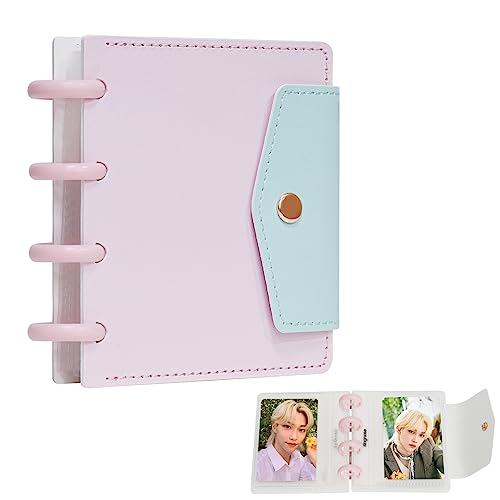 Photocard Binder 3 Inch, Detachable Photo Holder Album - Mini Photo Book with 20 Pockets Fits 40 Cards (Pink) - color: Pink