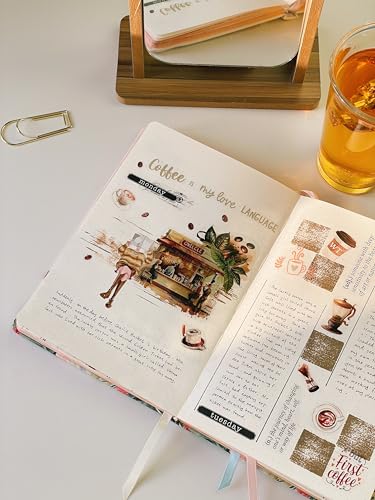 WT Caffeine Canvas Wide Washi Tape, Single Roll, Original Designs, Watercolor Vintage Cafe Paper Tape, Coffee Theme for Journals, Scrapbooks, Bujo Planners, DIY Crafts Supplies - color: WT Caffeine Canvas Wide Washi Tape