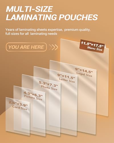 Uinkit 5mil 100 Pack Thermal Laminating Pouches, Menu Size 11.5"x17.5" - color: Glossy, size: 5mil 100 Pack