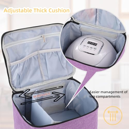 Travel Nail Polish Organizer, Holds 30 Bottles (15ml), Double-layer Nail Polish Carrying Case, Large Capacity Portable Storage Bag for Nail Varnish and Manicure Set - color: Purple