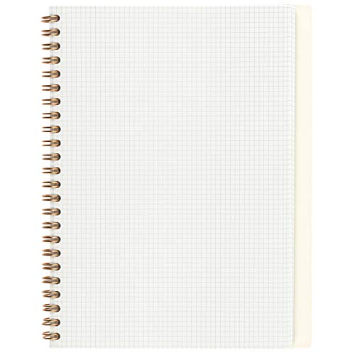 Maruman Septcouleur Spiral Notebook, 200 Pages, A5 3mm Grid, White - color: Crisp White, size: 8.35" x 6.22"