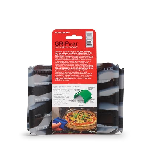 Silicone BBQ & Kitchen Mitt 2-Pack Set (Small/Medium, Black) - color: Black, size: Small/Medium