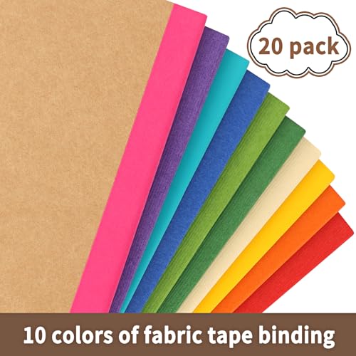 EOOUT 20 Pack A5 Kraft Notebooks, Lined Journal Bulk with Rainbow Spine, 10 Colors, 60 Pages Soft Cover Composition Notebooks for Women Girls Kids, School Office Supplies - color: Rainbow, style: Lined-20pack