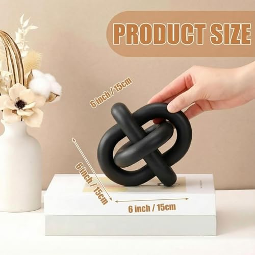 Yalikop 3 Link Wood Knot Decor Rustic Table Shelf Accents, Black - color: Black