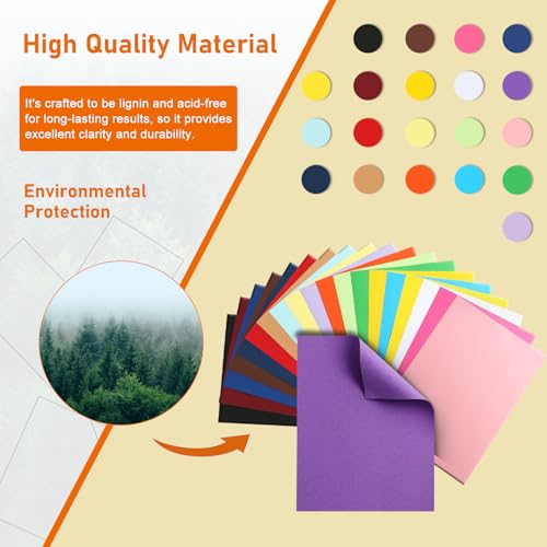 Guakicae 40 Sheets 20 Assorted Colors Cardstock 8.5 x 11 Craft Paper 75lb - color: Multicolor, size: 40 Sheets