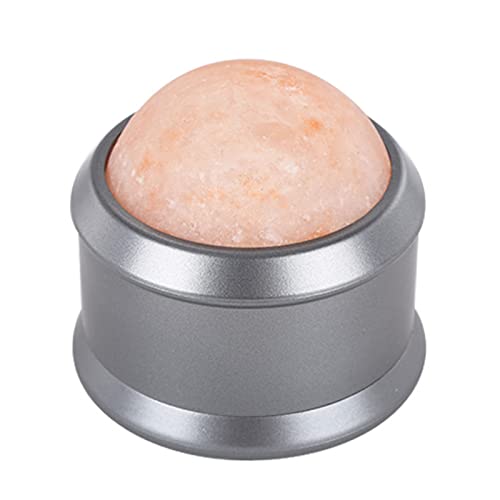gemshan Massage Roller Ball, Natural Himalayan Salt Ball Roller Hand Massage Toll for Neck,Back,Arm Full Body Massage. (Gray) - color: Gray