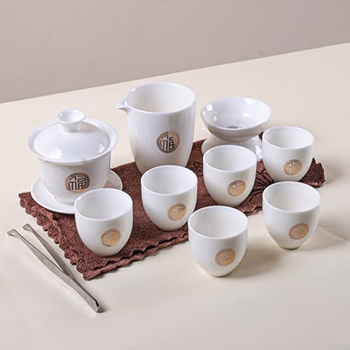 KEYDUACU Gaiwan Tea Set,Chinese Gongfu Tea Set,Portable for Adults,Home - style: Home-China Fu