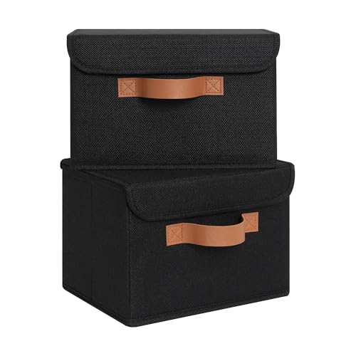 GRANNY SAYS Memory Keepsake Storage Box, Fabric Storage Bins with Lids - color: Black, size: Small