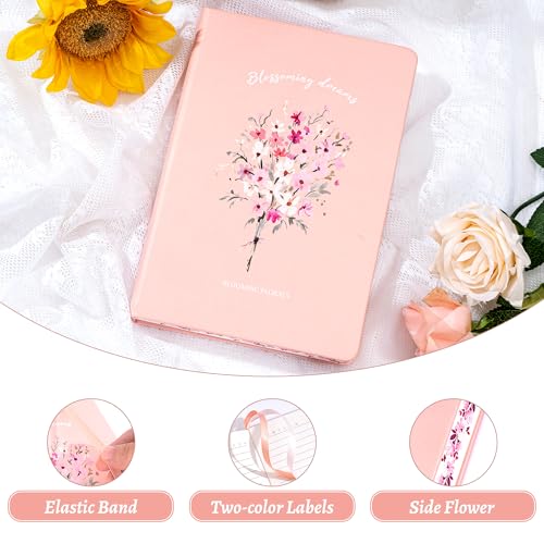 MINICAGIE Lined Floral Journal Notebook for Women 192 Pages A5 - color: Pink