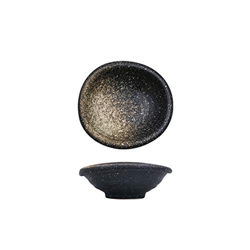 Colias Wing 3.5 Inch Retro Style Black&White Stylish Design Multipurpose Porcelain Side Dish Bowl Seasoning Dishes Soy Dipping Sauce Dishes-Set of 5 - color: Set-of-5-TypeD
