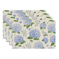 Hydrangea Floral Placemats Set of 4 Wildflowers Spring Table Mats